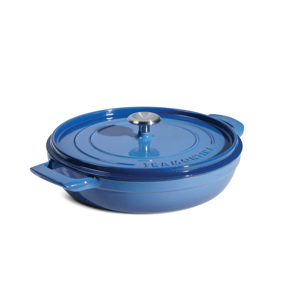 SARTEN DE HIERRO FUNDIDO ESMALTADO 2 MANGOS AZUL
