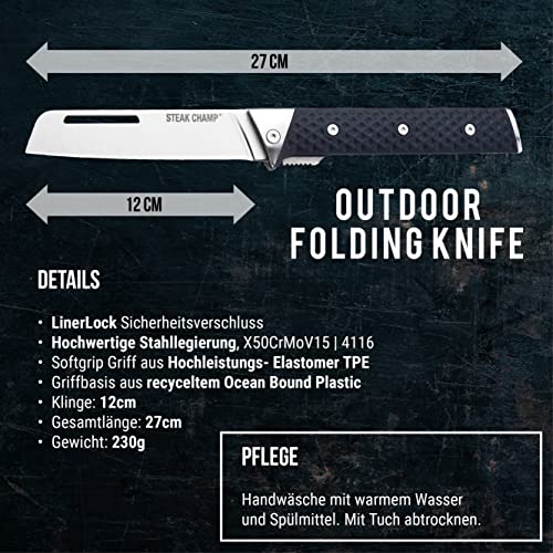 BBQ Master Outdoormesser, Klappmesser, 12 cm