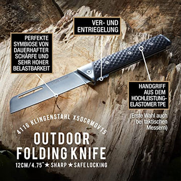 BBQ Master Outdoormesser, Klappmesser, 12 cm