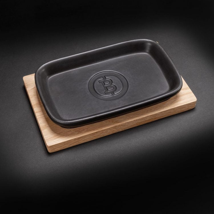 CUENCO DE CERÁMICA CON TABLA PARA SERVIR