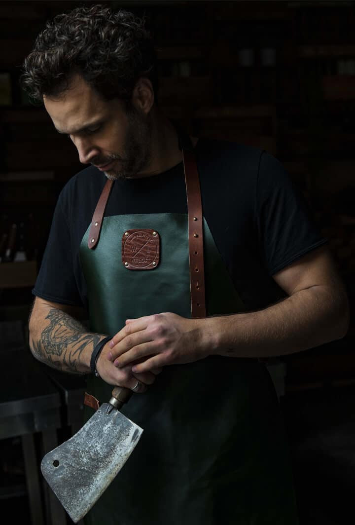 GREEN LEATHER APRON