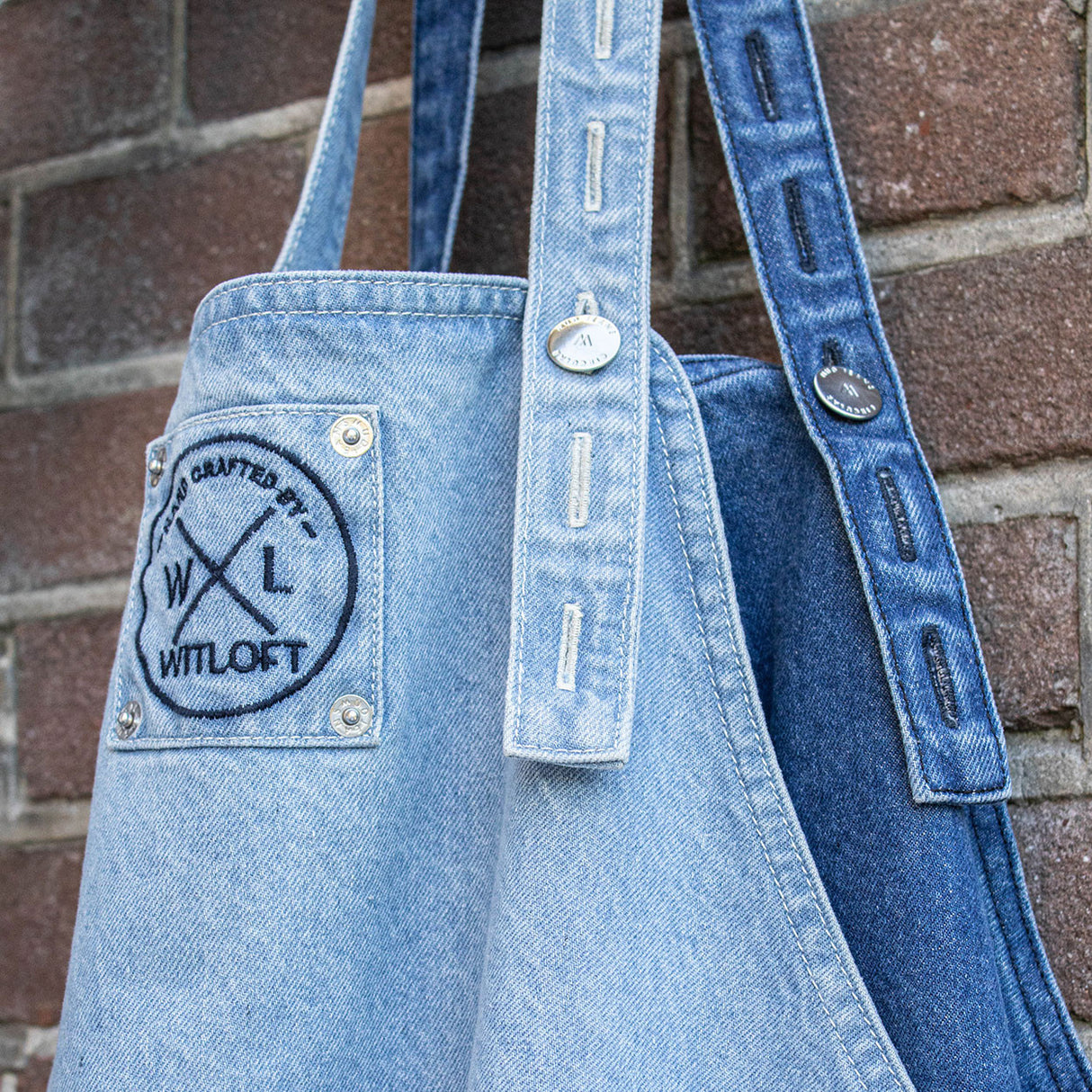 LONG DARK BLUE DENIM APRON