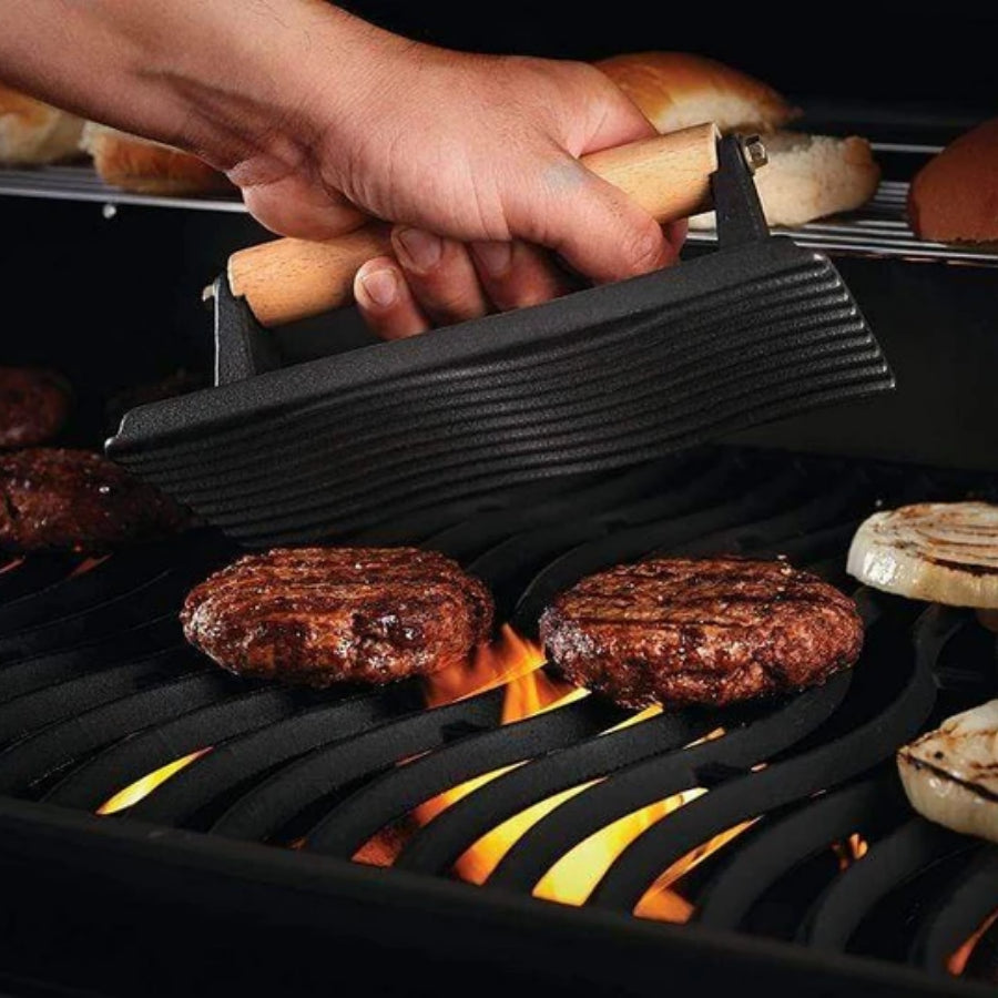 PRENSA DE HIERRO FUNDIDO PARA CARNE-HAMBURGUESAS