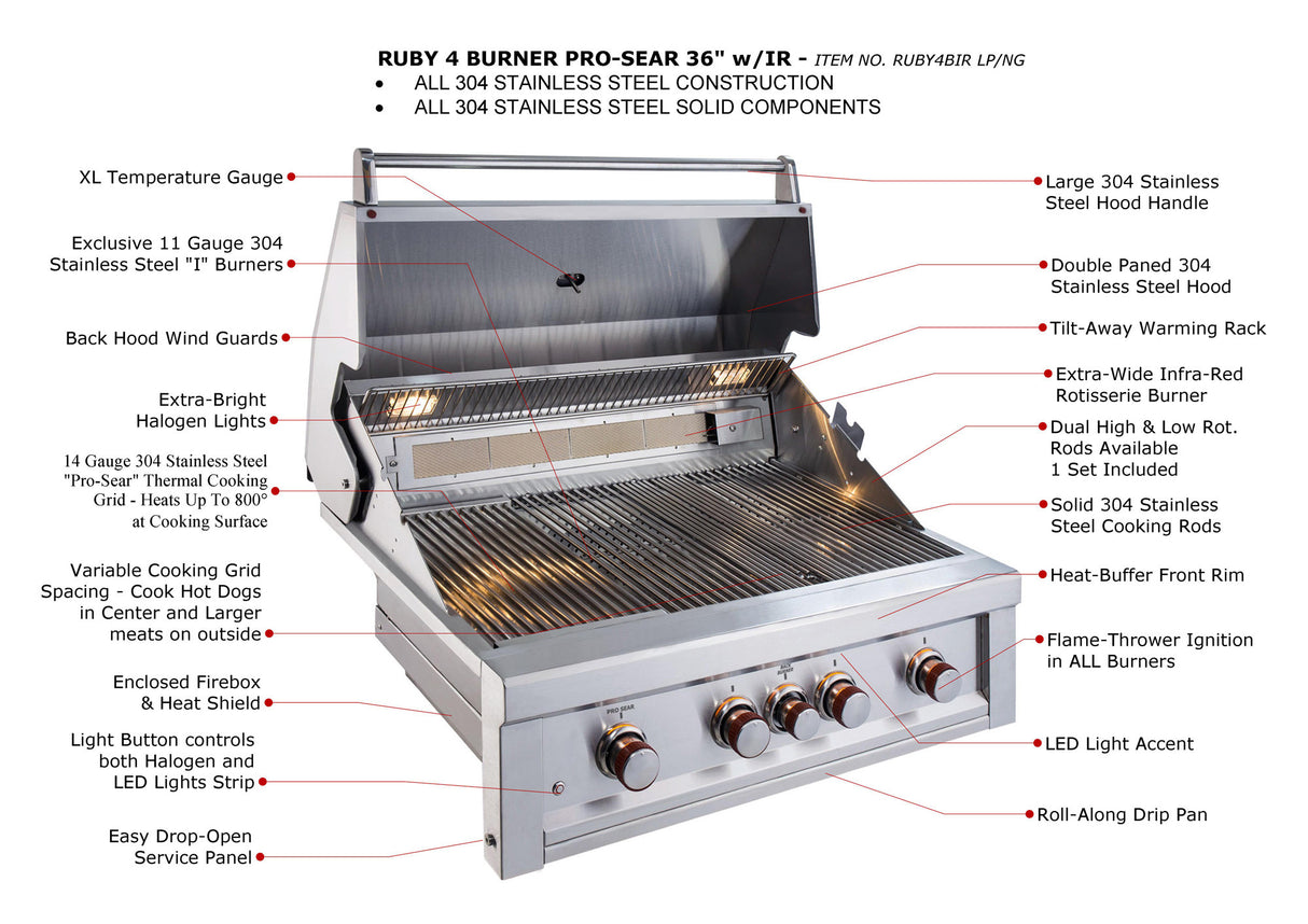 RUBY BARBECUE 4 BURNERS