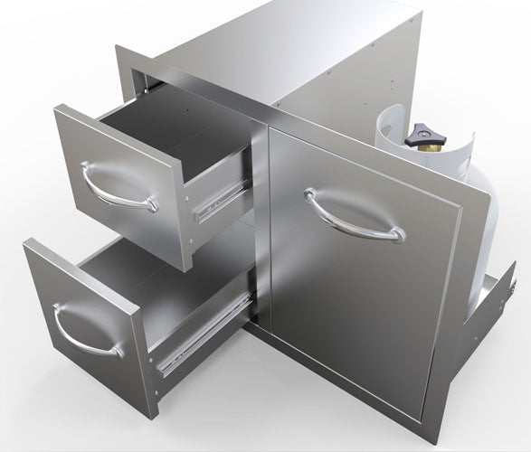DOUBLE DRAWER STORAGE WITH TANK TRAY