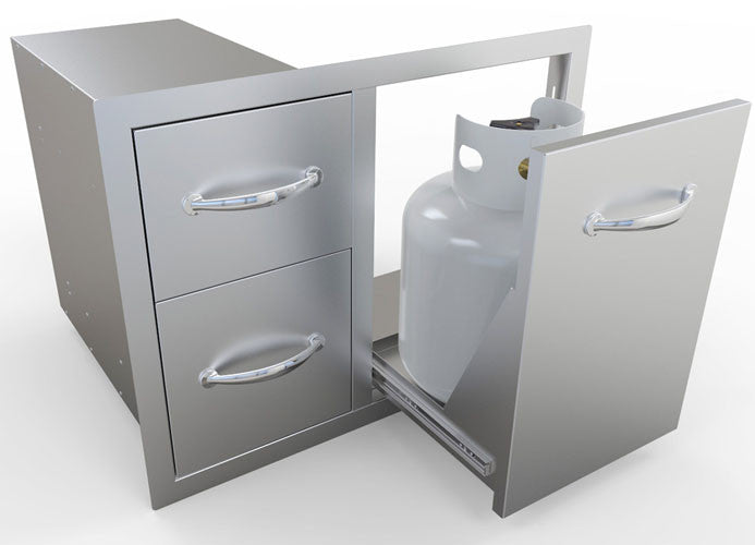 DOUBLE DRAWER STORAGE WITH TANK TRAY