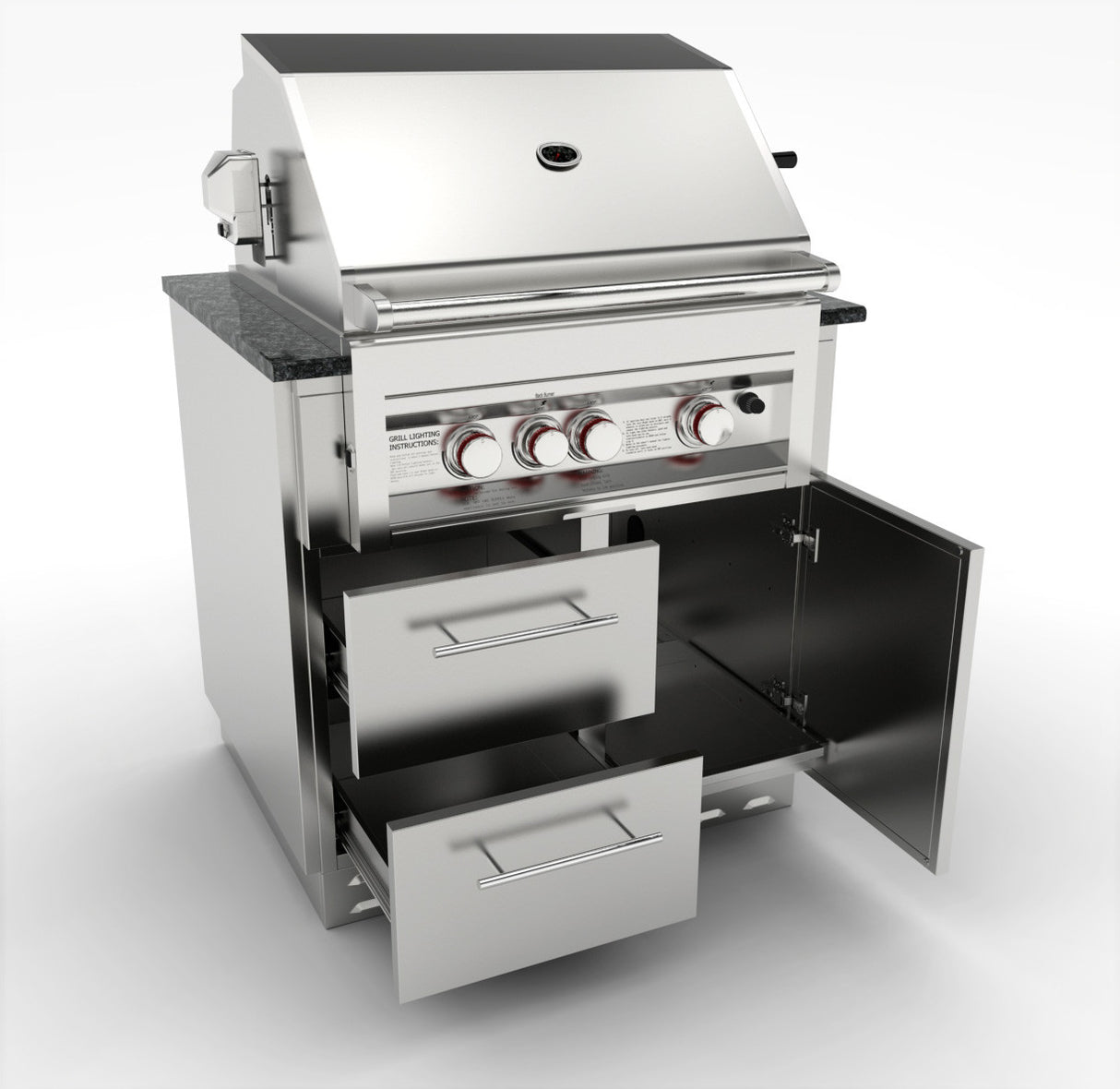 MÓDULO DE INOX BAJO BARBACOA 3 QUEMADORES