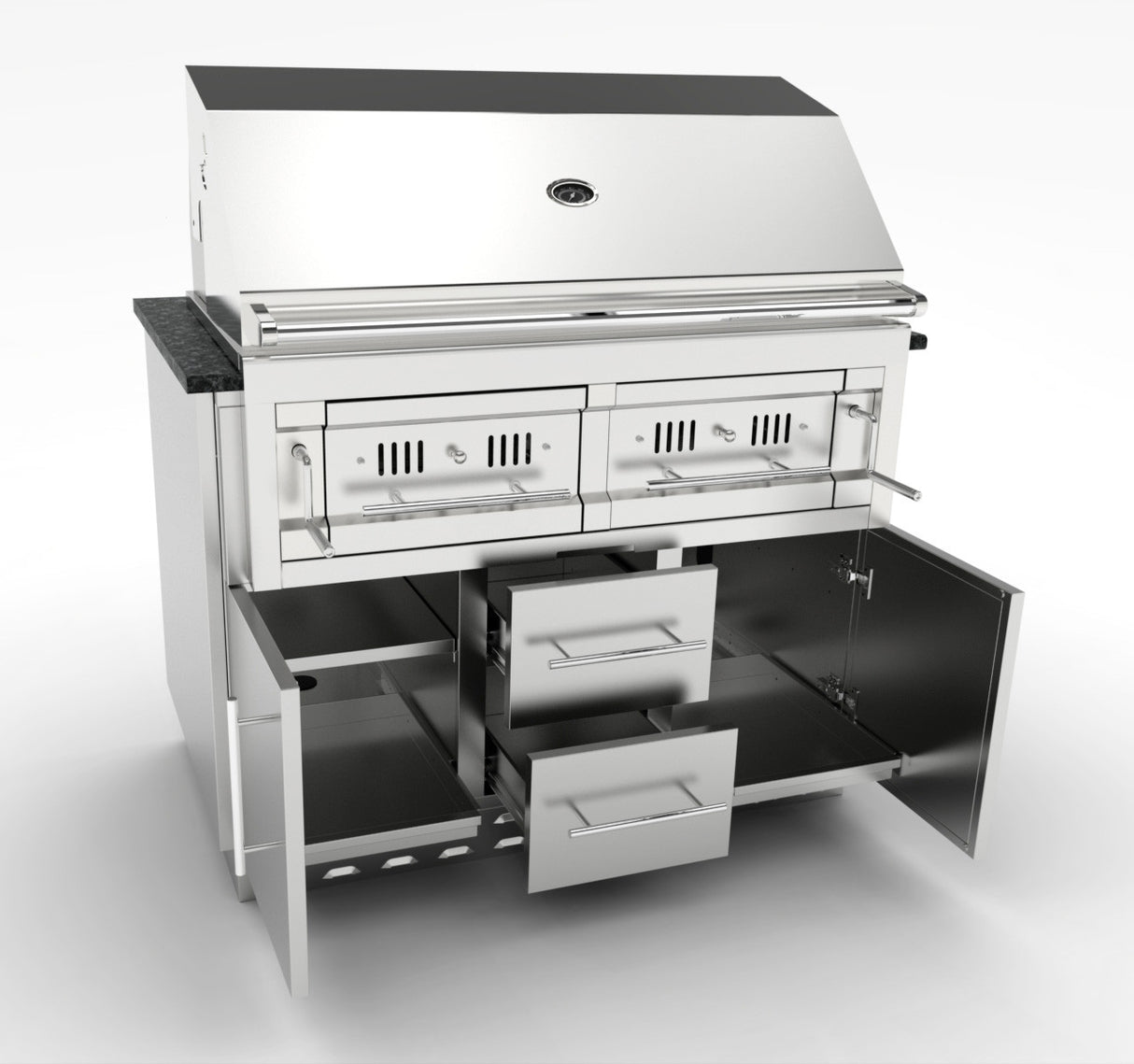 MÓDULO DE INOX BAJO BARBACOA 5 QUEMADORES