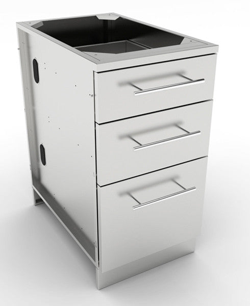 MÓDULO DE INOX CON 3 CAJONES