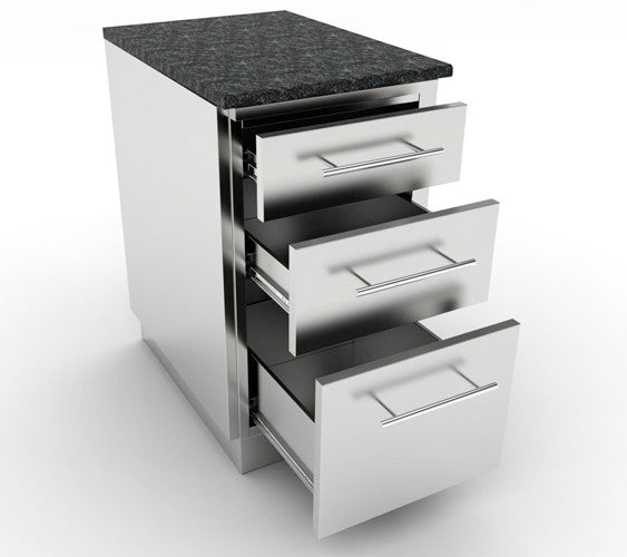 MÓDULO DE INOX CON 3 CAJONES