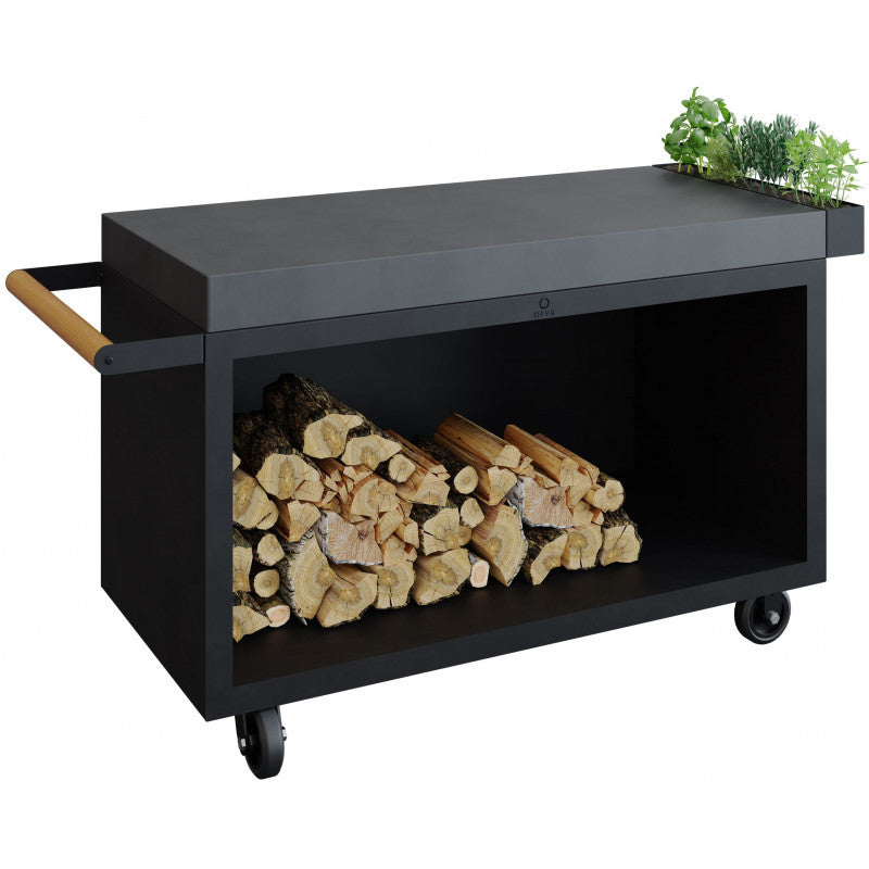 OFYR MISE EN PLACE MESA NEGRA 135 PRO CERÁMICA GRIS