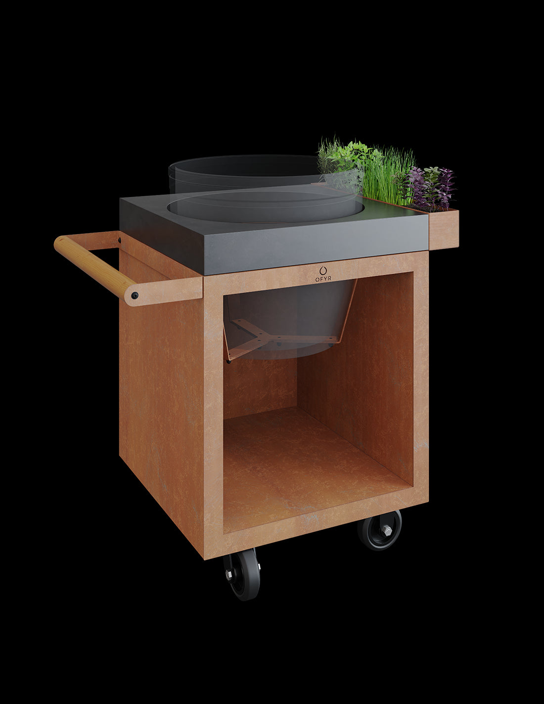 OFYR KAMADO MESA CORTEN PRO TABLA DE HORMIGÓN BGE