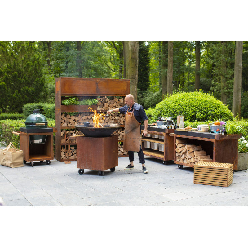 OFYR KAMADO MESA CORTEN PRO TABLA DE HORMIGÓN BGE