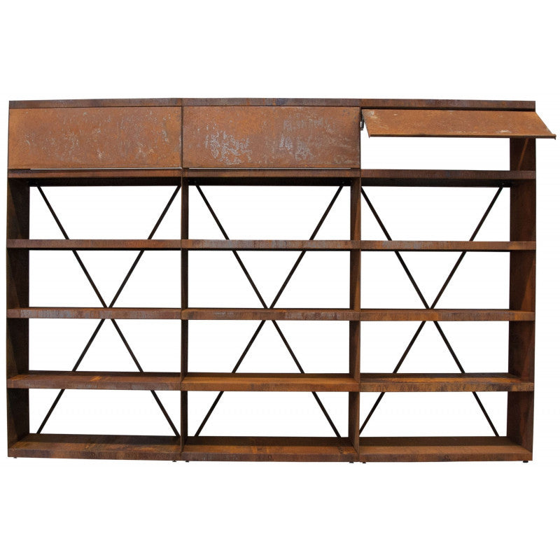 LEÑERO CORTEN 300 CON PUERTA