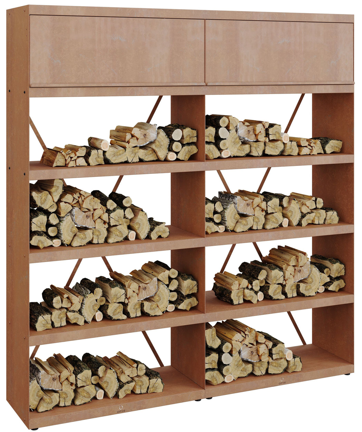 LEÑERO CORTEN 200 CON PUERTA