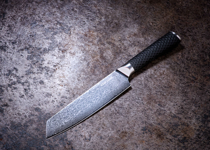 Cuchillo cocinero damasco 20cm “WAGYU” con funda de cuero