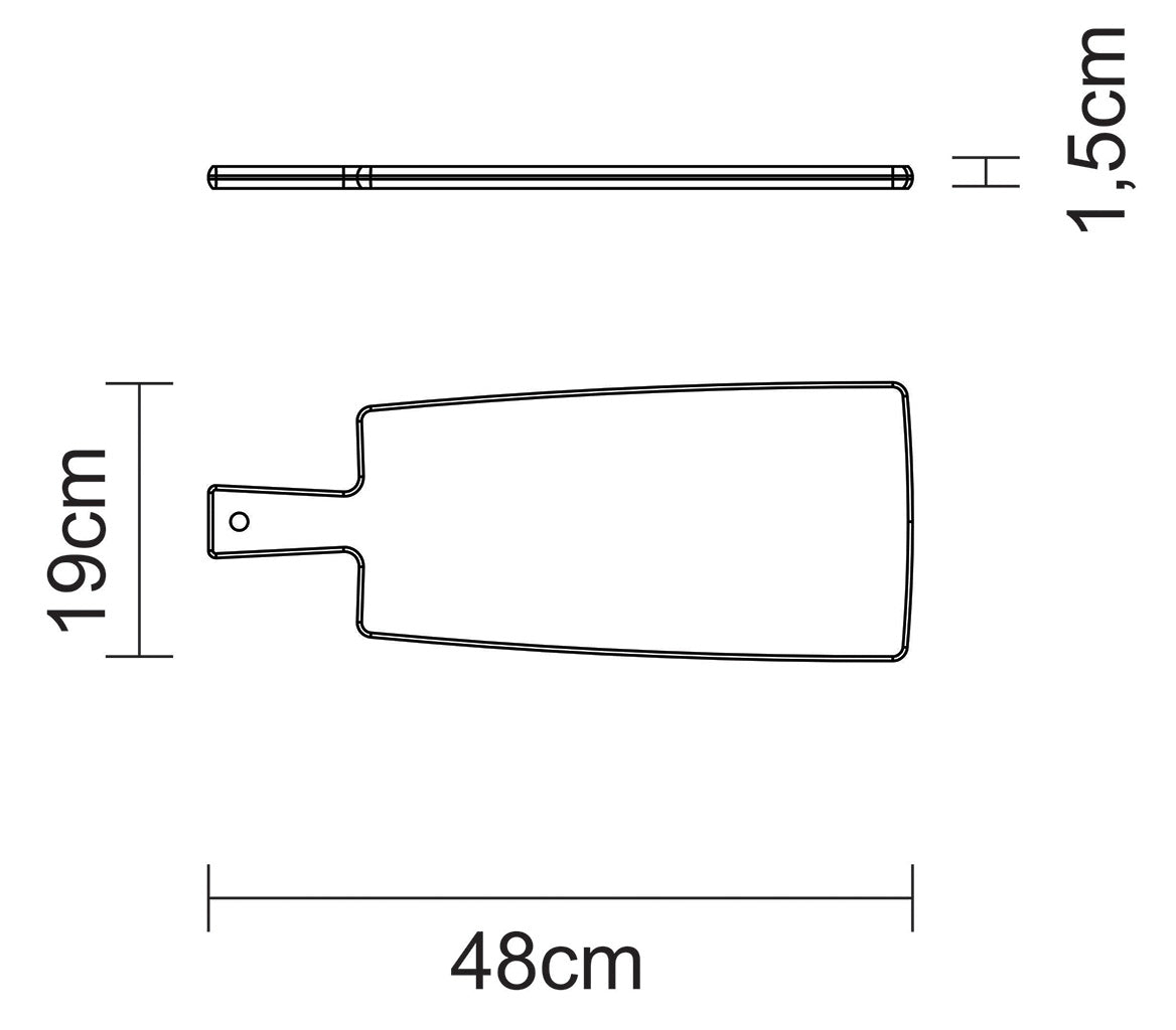 TEAK CUTTING AND SERVING BOARD 48CM