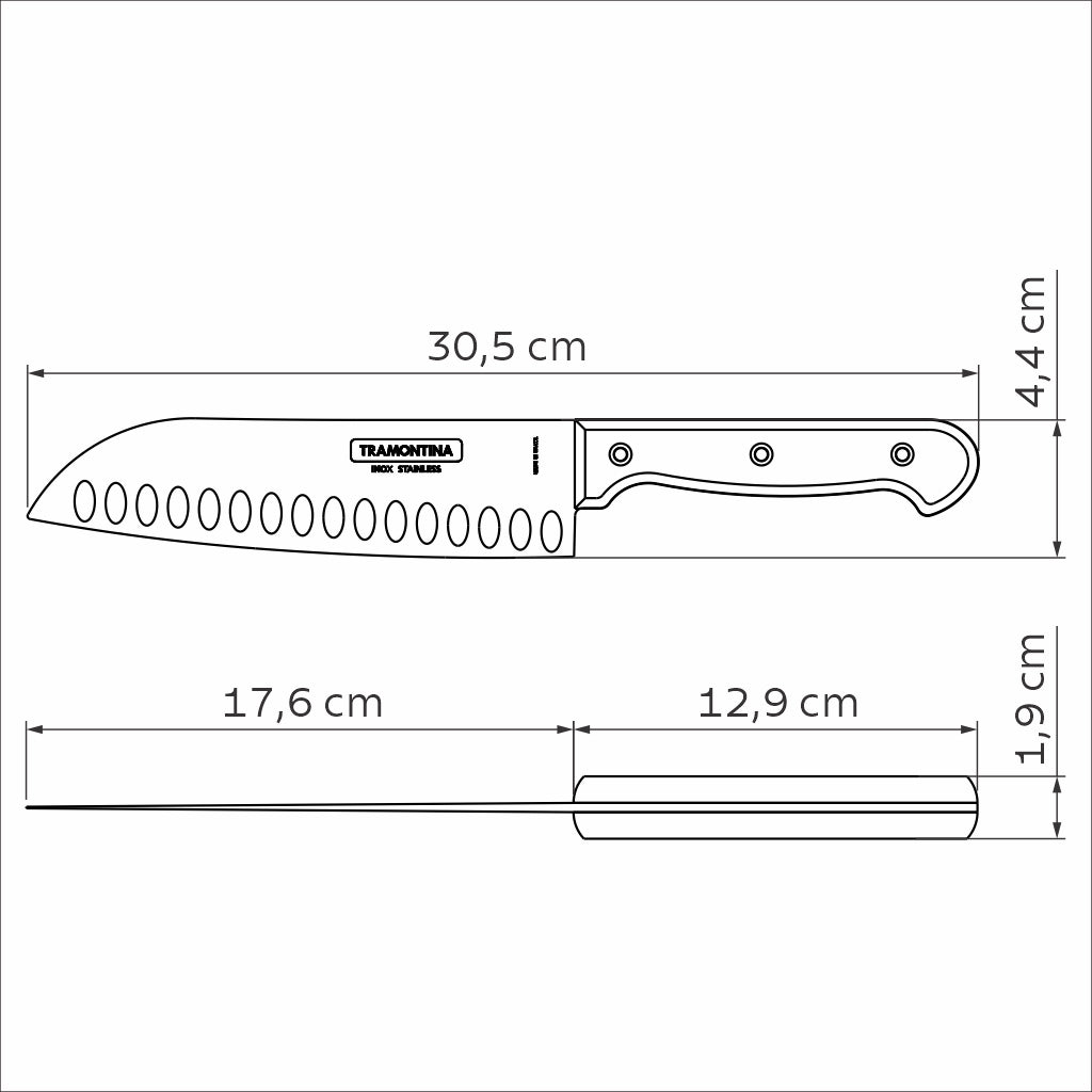 CUCHILLO SANTOKU 7 POLYWOOD