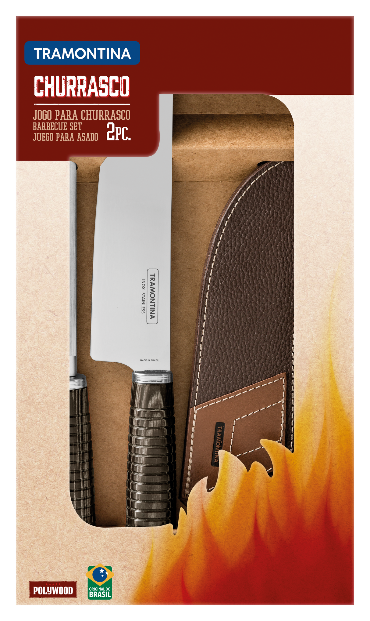 CHESTNUT 2 PIECE BARBECUE SET