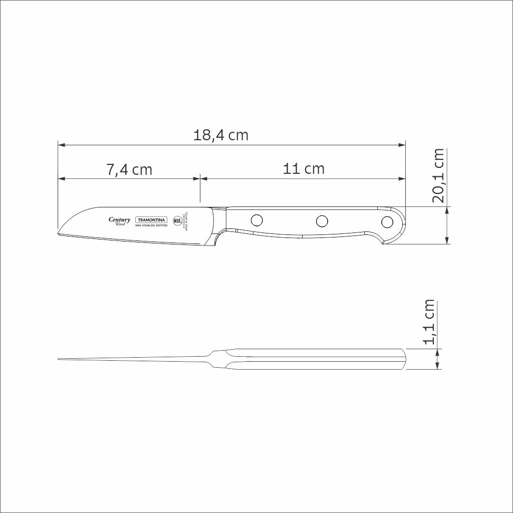 CUCHILLO LEGUMBRES 7,5CM CENTURY WOOD