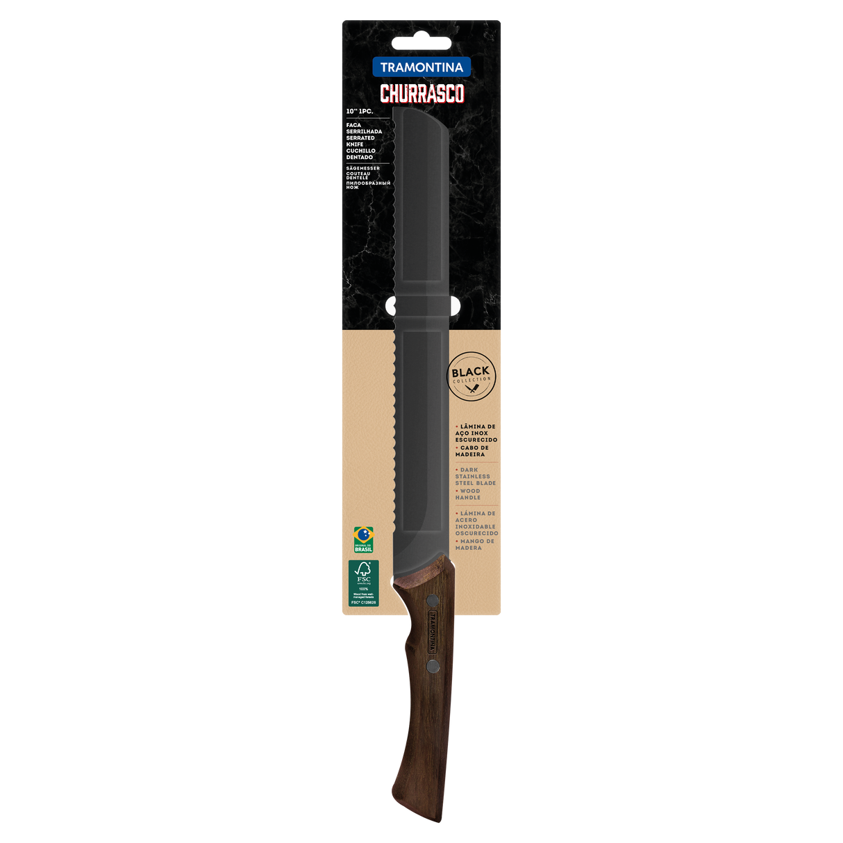 TOOTHED KNIFE 28 CM CHURRASCO