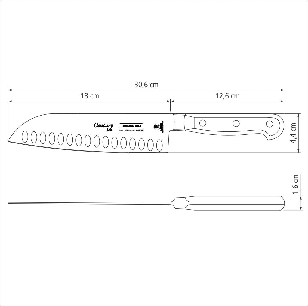 SANTOKU KNIFE 28 CM CENTURY NSF