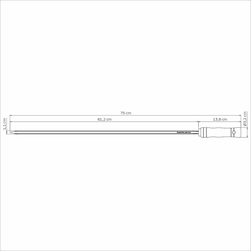 FSC CERTIFICADO PINCHO FINO ASADO 75 CM