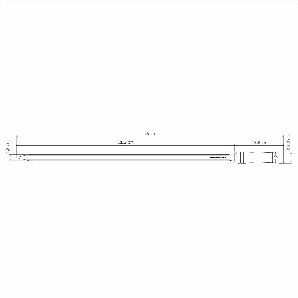 FSC CERTIFIED ROASTED SKEWBOARD 75 CM