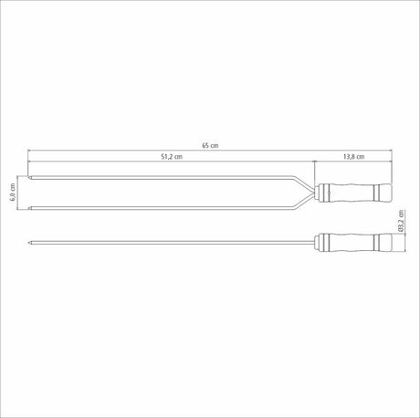 BBQ SKEWER 65CM TWO POINTS 