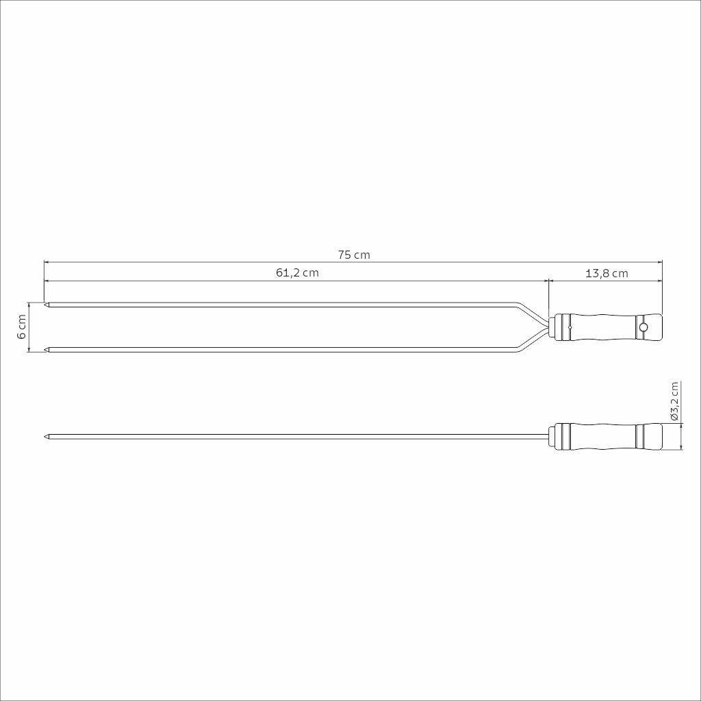 DOUBLE ROAST SKEWER 75CM