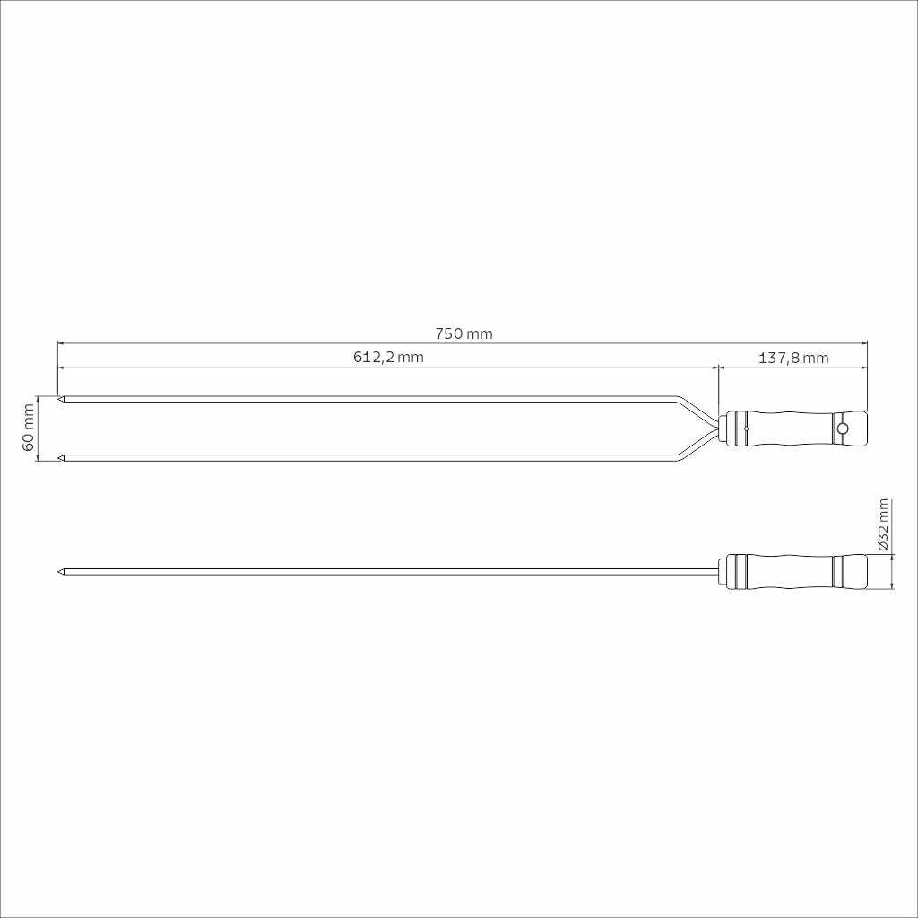 DOUBLE ROAST SKEWER 75CM