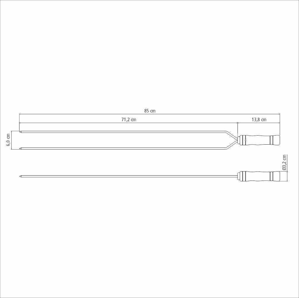 DOUBLE ROASTING SKEWER 85CM