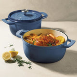 CACEROLA DE HIERRO FUNDIDO ESMALTADO 22CM AZUL