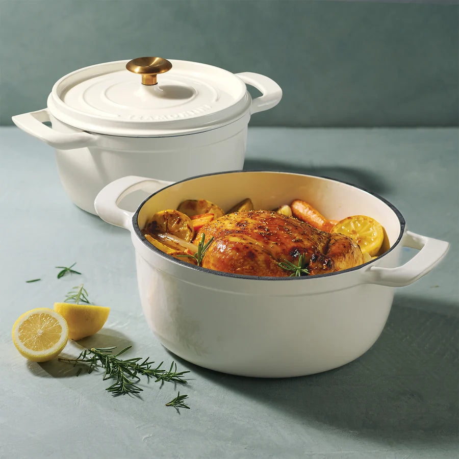 CACEROLA DE HIERRO FUNDIDO ESMALTADO 26CM BLANCA