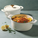 CACEROLA DE HIERRO FUNDIDO ESMALTADO 26CM BLANCA