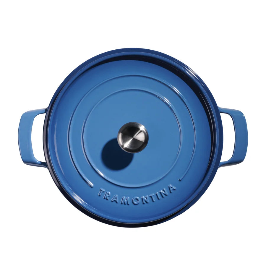 SARTEN DE HIERRO FUNDIDO ESMALTADO 2 MANGOS AZUL