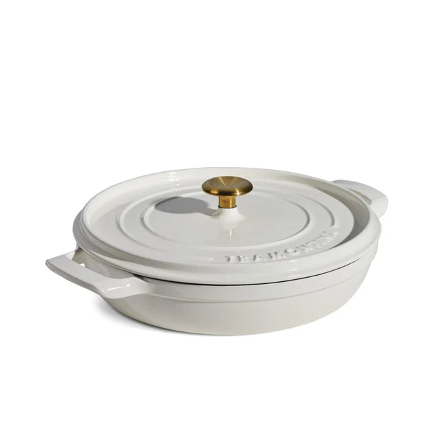 SARTEN DE HIERRO FUNDIDO ESMALTADO 2 MANGOS BLANCO