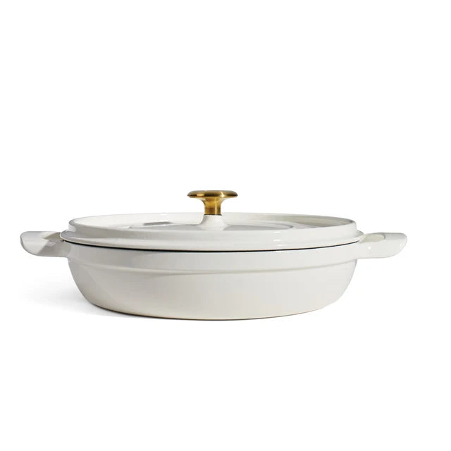 SARTEN DE HIERRO FUNDIDO ESMALTADO 2 MANGOS BLANCO