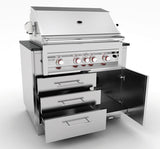 STAINLESS STEEL MODULE UNDER BARBECUE 4 BURNERS