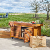 STORAGE STRUCTURE WITH LARGE TEAK DOOR