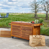 STORAGE STRUCTURE WITH LARGE TEAK DOOR